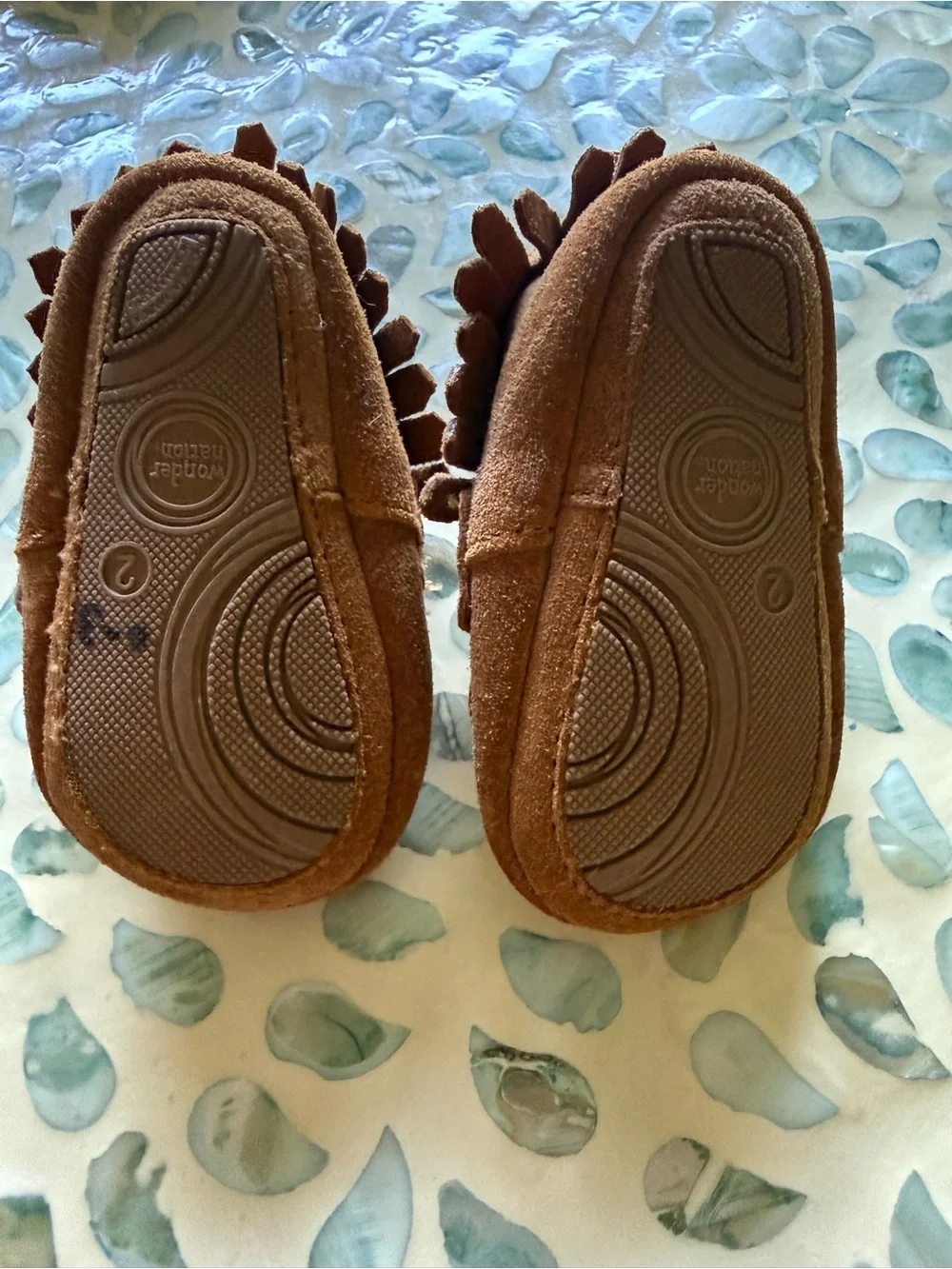 wonder nation Brown Suede Fringe Moccasins